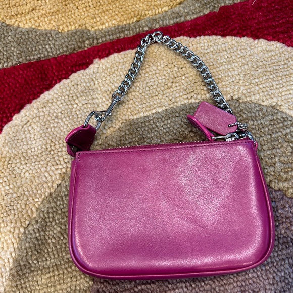 Coach Nolita 19 Inch Wristlet Very Small Mini Handbag Bag Purse Pink Leather - Picture 6 of 8